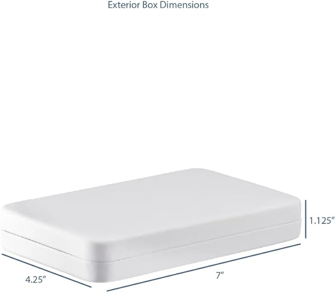 Necklace Gift Box – Luxury White PU Leatherette Large Jewelry Display & Storage Case with Satin Lid and White Packer for Wedding, Anniversary & Engagement