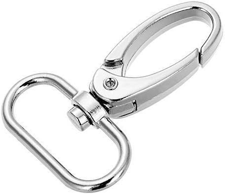 1-inch Silver Curved Lobster Clasps Swivel Trigger Clips Snap (Pack of 20)