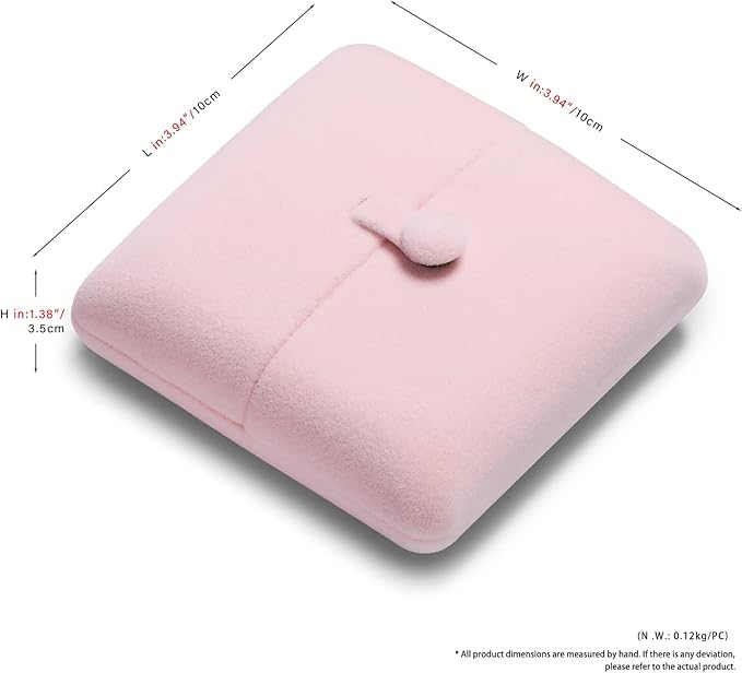 Oirlv Pink Velvet Jewelry Packaging Box Pendant Earrings Display Storage Case Pendant Gift Box