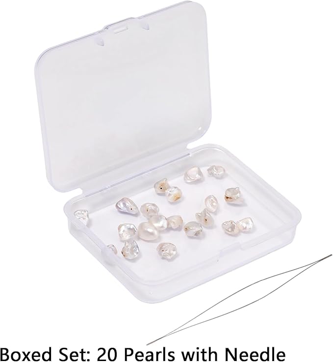 20pcs 6-8mm Keshi Baroque Pearl Beads, Irregular Freshwater Pearls for Jewelry Making, Bracelets, Necklaces and DIY Craft