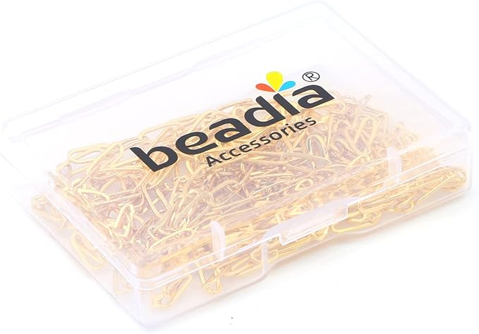 BEADIA 18K Gold Plated Oval O Chains 3.6mm 2 Meters for Jewelry Making Findings