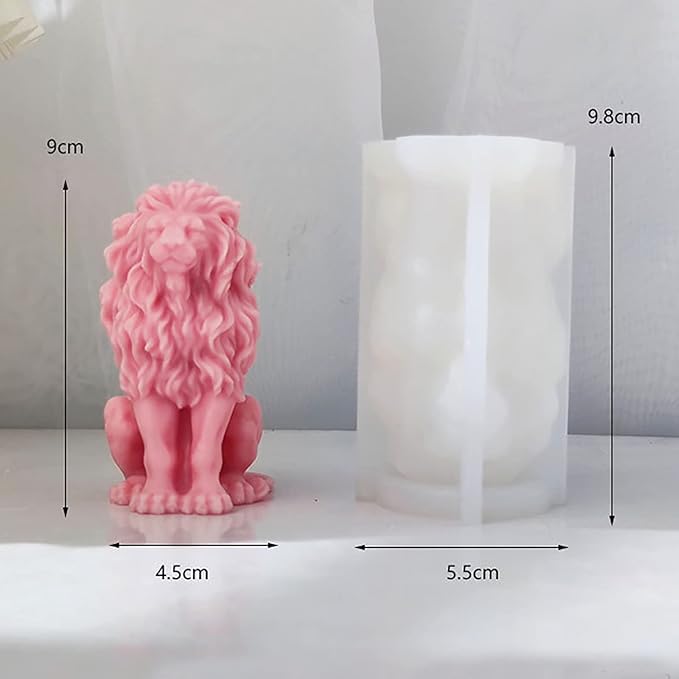 3D Lion Candle Animal Resin Mold - Resin Casting Silicone Molds for Home Decor & Candle Making Wave Spiral Mold