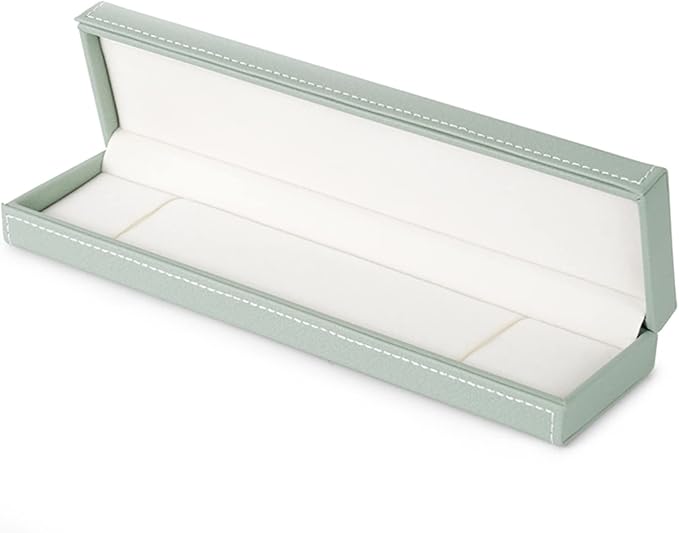 Jewelry Box PU Leather Necklace/Long Chain Gift Box Velvet Jewellery Storage Case Engagement, Anniversary(Green)