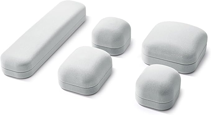 Velvet Bracelet Gift Box - Jewelry Holder With Velvet Interior for Bangles - Storage Box for Birthday, Wedding, Mother's Day, Valentine's Day (Grey)