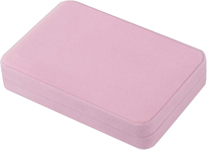 LETURE Large Velvet Jewelry Set Box, Big Necklace and Ring Earring Pendant Gift Box, Pearl Necklace/Chunky Necklace Jewelry Storage Case (Pink)