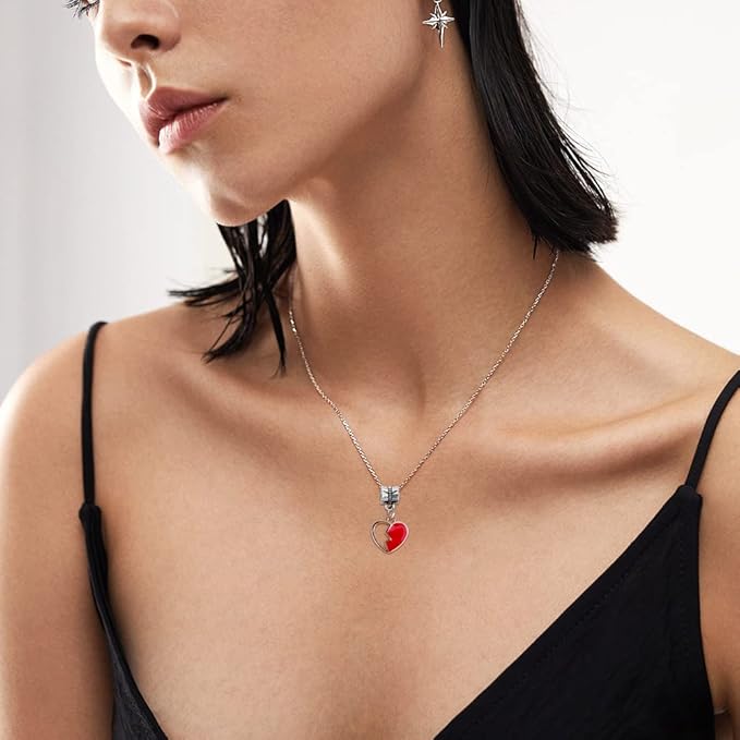 60 Pieces Assorted European Beads with Plating Silver Metal Alloy Rhinestone Large Hole Spacer Beads for DIY Charm Bracelet Jewelry Making (Alloy Coating Color Pendant)