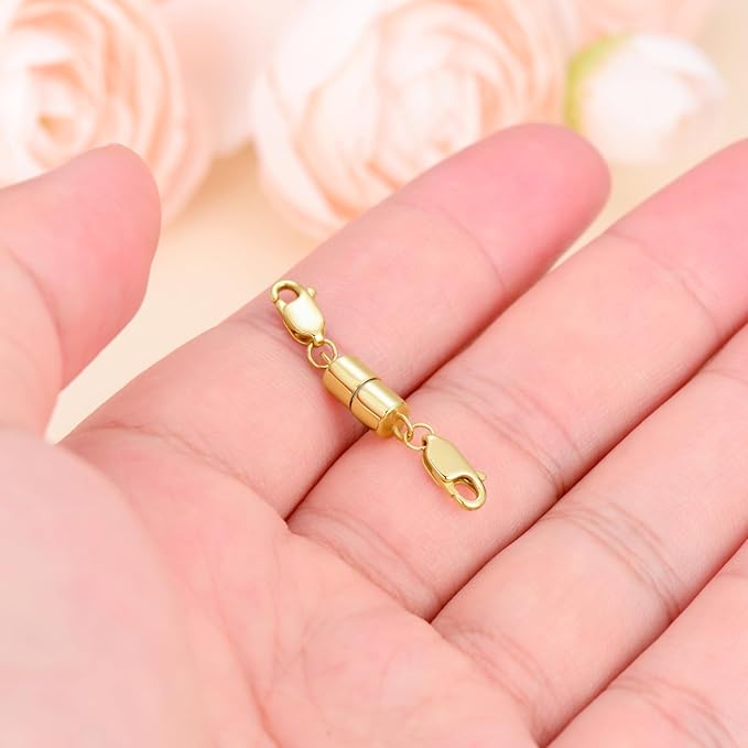 10K Real Gold Necklace Connector Extender Clasps for DIY Bracelet Jewelry Making, Lobster Clasp Extender Necklace Clasp Connector Bracelet Extension, Double Lobster Clasp 10K Gold(Style 7)