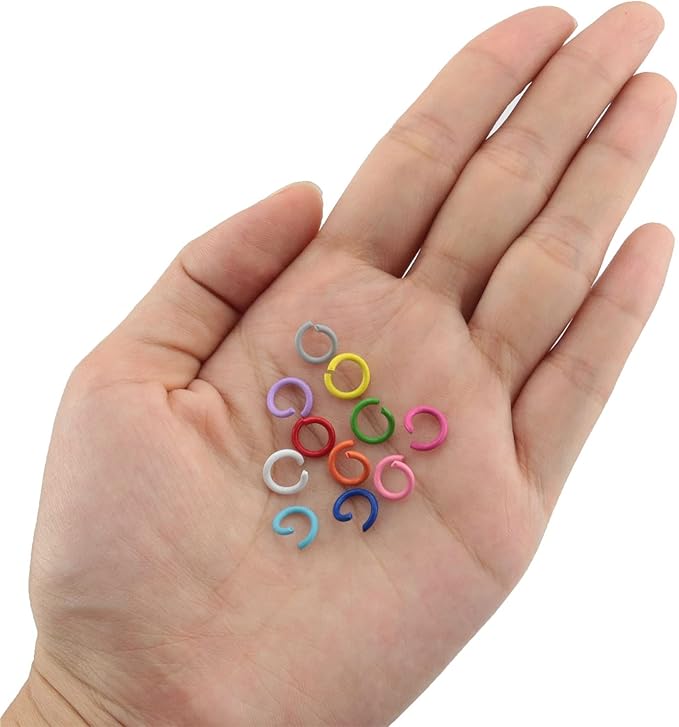 ZCZQC 100pcs Candy Colors Open Jump Rings 1.2x8 mm Split Rings DIY Jewelry Findings for Choker Necklaces Bracelet Making Mixed Colors