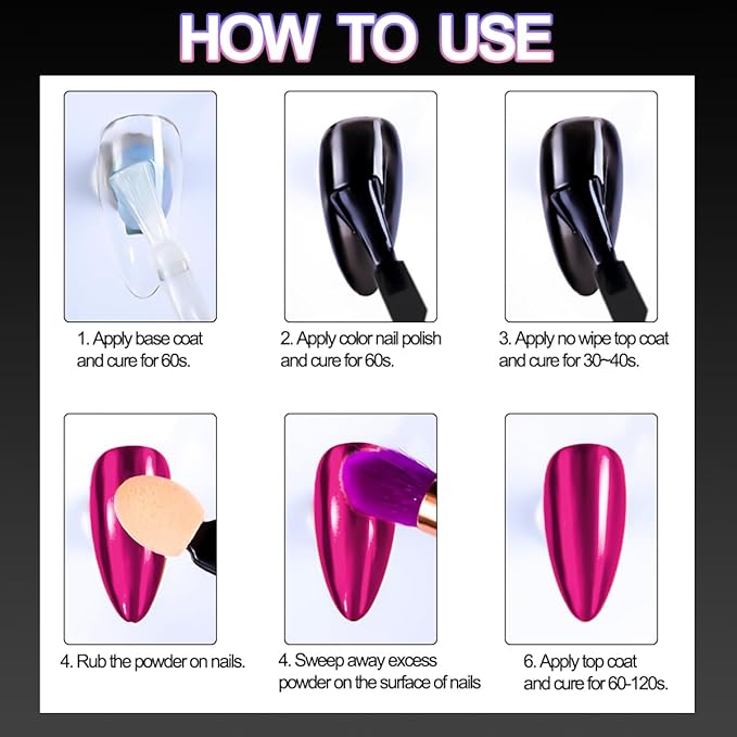 36 Jars Chrome Nail Powder Kit, Metallic Mirror Chrome Powder Pigment for Gel Nails, Holographic Mirror Glitter Rub Dust Set for Nail Art Decoration Home DIY Salon Use