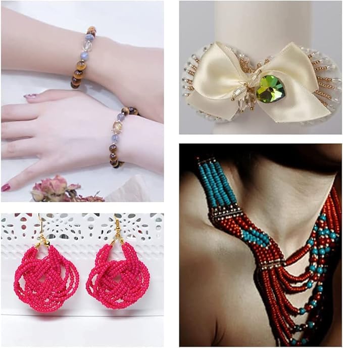 0.8mm Elastic Stretch Thread for Bracelets, 3 Rolls Elastic Bead Cord, Stretchy Bracelet String Crystal String Bead Cord for Bracelet, Beading and Jewelry Making