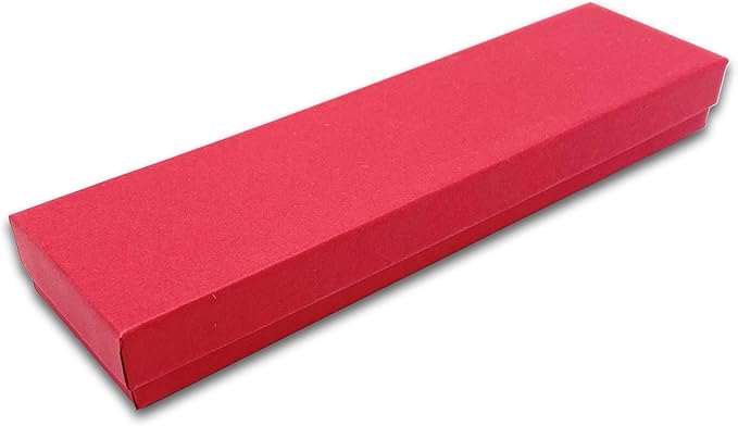TheDisplayGuys - 25-Pack #82 Cotton Filled Cardboard Paper Jewelry Boxes Gift Case - Matte Red (8.0" x 2.0" x 1.0") - for Shipping or Storage
