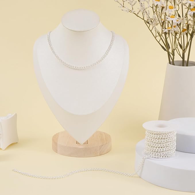 Jabogrii 5 Meters Silver Chain for Jewelry Making Embossed Oval Twisted Chain Roll Cable Metal Jewelry Bulk