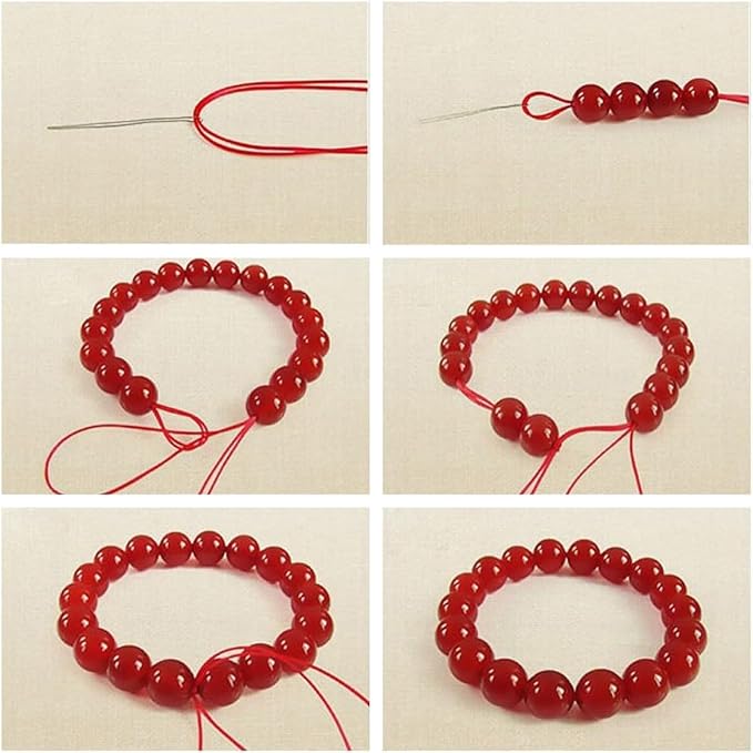 Natural Stone Beads Garnet Round Genuine Stone Beading Loose Gemstone Hole Size 1mm DIY Charm Smooth Beads for Bracelets Necklaces Earrings 6mm 200pcs (Garnet 6mm)