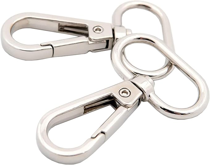 1 inch Swivel Lobster Clasps 50pcs 1" Swivel Snap Hooks for Purse Shoulder Crossbody Bag Making Lobster Clasp Clips Silver Push Gate Snap Hook