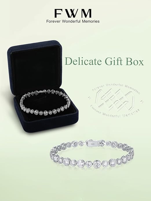 D Color VVS1 Clarity Moissanite and Genuine Sapphire/Emerald/Ruby Tennis Bracelets for Women 2.22ct-10.45ct, Solid 925 Sterling Silver, Anniversary Wedding Valentines Jewelry for Her, Length 5.9-7.5 Inch(15-19cm)