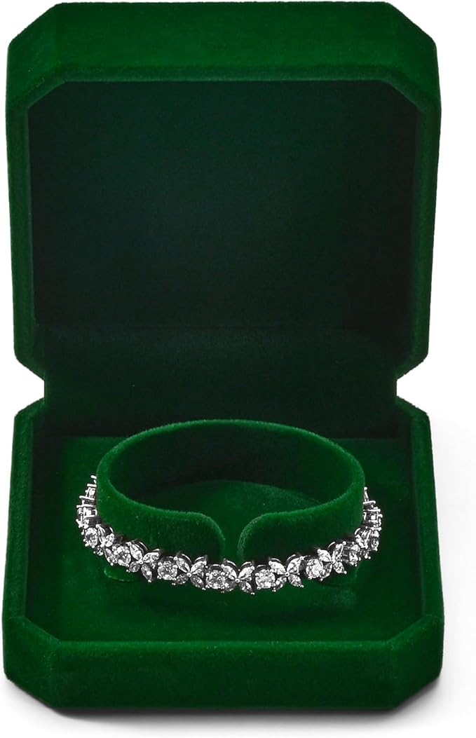 Green Velvet Interior Jewelry Gift Box for Bangle Bracelet Green Velvet Bangle Box