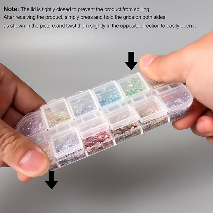 Holographic Nail Glitter Foils Sequins, 36 Colors Sparkly Ultra-Thin Aluminum Foil Nail Art Flakes and Shiny Glitters Mermaid Paillettes Acrylic Supplies for Women Manicure DIY Decorations