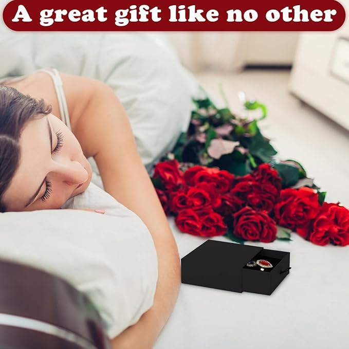 Nsmykhg Jewelry Gift Box Velvet-Lined,12 Pack Compact Drawer Style for Earrings & Rings, Necklace & Bracelet Organizer, 3.93x3.93x1.65 Inches, Stackable Elegant Jewelry Display & Storage Box (Black)