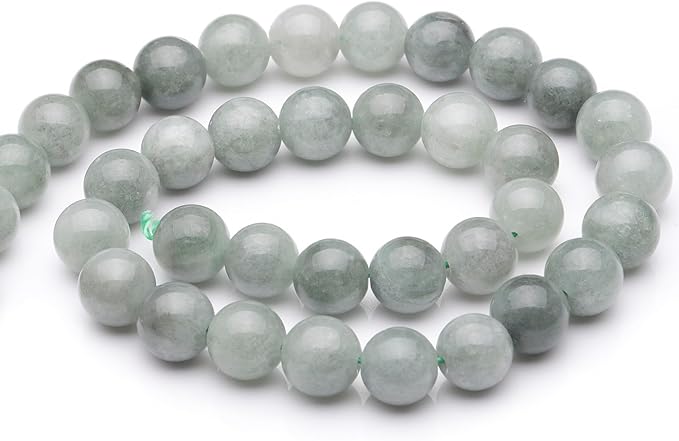 Youngbling Natural Gemstone Beads for Jewelry Making,8mm Dark Burmese Jade Polished Round Smooth Stone Beads for Bracelet Necklace 15 Inch(Dark Burmese Jade,8mm)