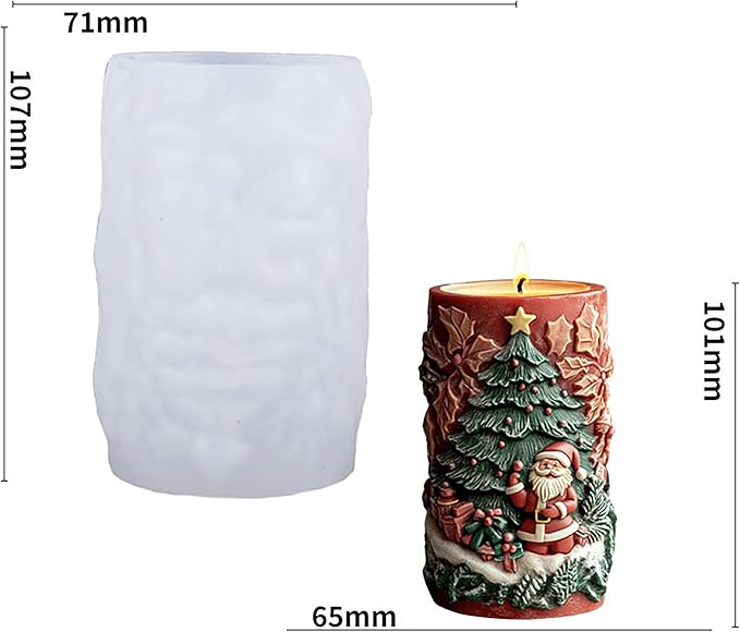 Christmas Flower Succulent Leaves Cylinder Molds Silicone Wave Spiral Candle Mold - Silicone Resin Casting Molds for Candle & Resin & Soap Craft Supplies
