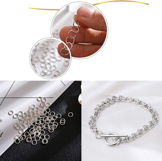 EuTengHao 1504pcs Open Jump Ring and Lobster Clasps Kit Include Pliers Tweezers Jewelry Making Repair Supplies Kit with Jewelry Making Accessories for Necklace Making Repair (Silver)