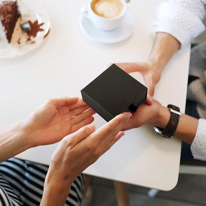 Coobbar Luxury Velvet-Lined Jewelry Gift Box 12-Pack, Compact Drawer Style Organizer for Earrings & Rings, Elegant Bracelet Display Box, Small Jewelry Storage Box, 3.5x3.5x1.26 Inches (Coffee)