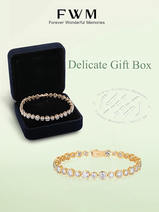 D Color VVS1 Clarity Moissanite and Genuine Sapphire/Emerald/Ruby Tennis Bracelets for Women 2.22ct-10.45ct, Solid 925 Sterling Silver, Anniversary Wedding Valentines Jewelry for Her, Length 5.9-7.5 Inch(15-19cm)