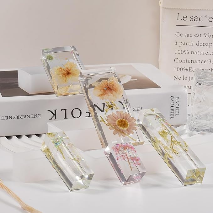 11pcs Resin Molds Cube Hexahedron Molds Crystal Square Rectangular Resin Art Display Mold 11 Sizes UV Epoxy Resin Silicone Molds Home Office Décor