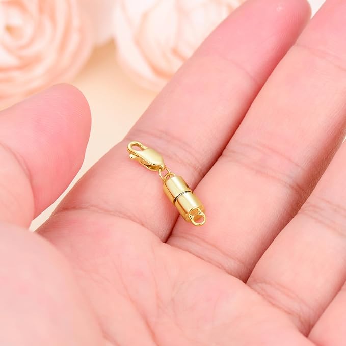 10K Real Gold Necklace Connector Extender Clasps for DIY Bracelet Jewelry Making, Lobster Clasp Extender Necklace Clasp Connector Bracelet Extension, Double Lobster Clasp 10K Gold(Style 6)