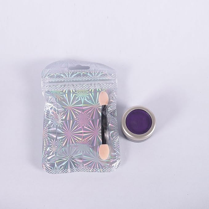 Laza Chrome Nail Powder Mirror Effect Metallic Dust Holographic Glitter Glazed Manicure Decoration Reflective Pigment for DIY Gel Polish Nail Art, Resin Craft, Gifts - Purple