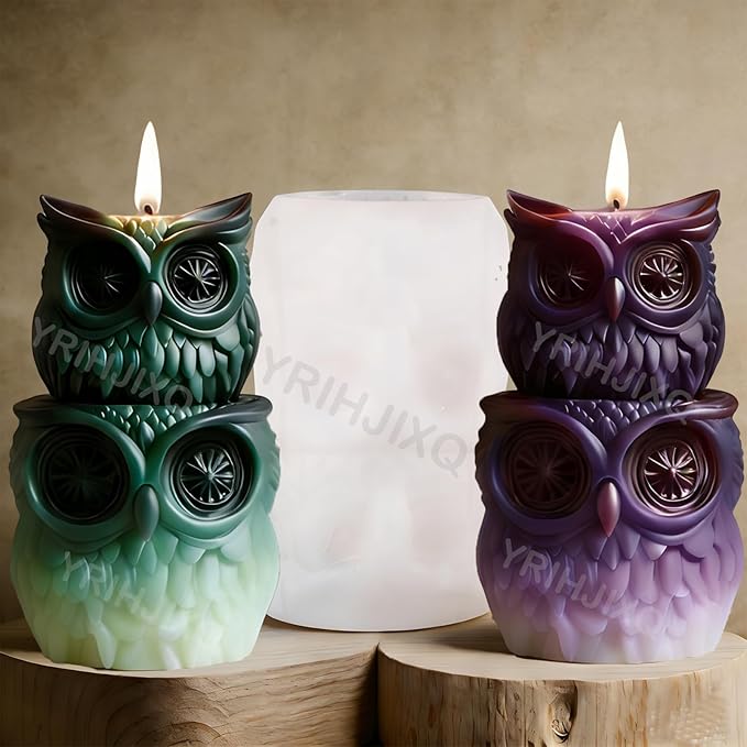 YRIHJIXQ Owl Silicone Mold Candle Mold for Candle Marking Animal Molds for Epoxy Resin Ornament Decor