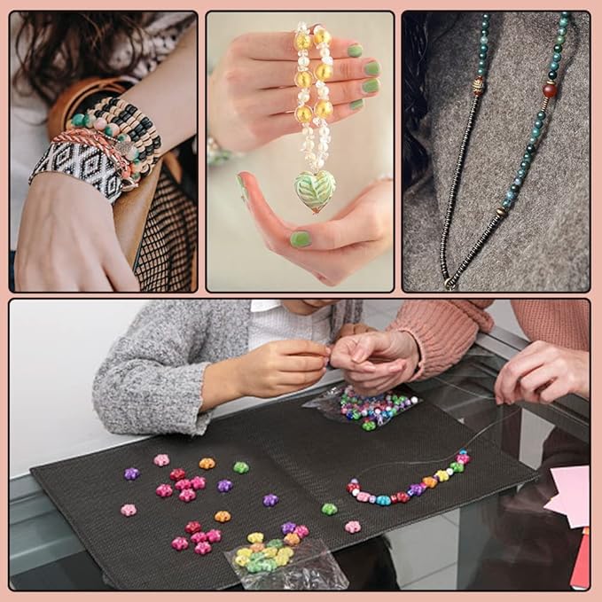 0.6mm Elastic Stretch Thread for Bracelets, 3 Rolls Elastic Bead Cord, Stretchy Bracelet String Crystal String Bead Cord for Bracelet, Beading and Jewelry Making