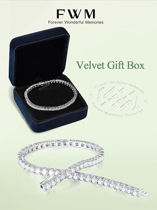 D Color VVS1 Clarity Moissanite and Genuine Sapphire/Emerald/Ruby Tennis Bracelets for Women 2.22ct-10.45ct, Solid 925 Sterling Silver, Anniversary Wedding Valentines Jewelry for Her, Length 5.9-7.5 Inch(15-19cm)