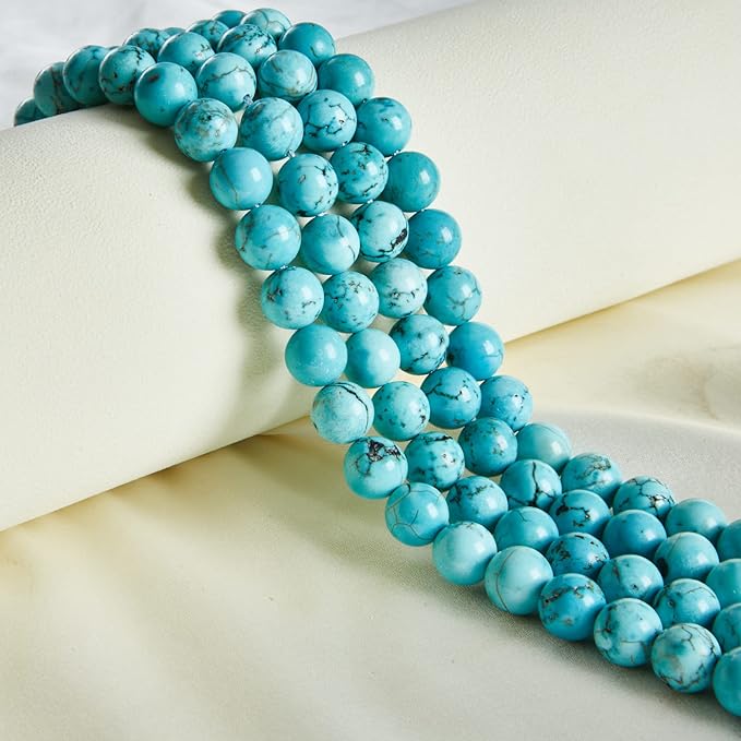 100pcs 6mm Turquoise Beads Natural Gemstone Beads Round Loose Beads for Jewelry Making