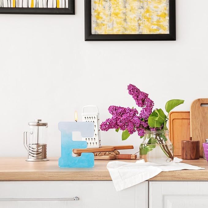 Gartful Resin Letter Molds for Casting, E Capital Alphabet Resin Silicone Molds for Epoxy, Thick 3D Silicone Letter Molds for Making Letters, Word Sign Art, DIY Crafts, Making Candle, Party Home Decor