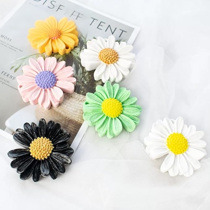 MUXIUNT 2Pcs Daisy Silicone Candle Flower Wax Mold Silicone for Candles Resin Making Molds Moldes De Silicona para Hacer Velas Artesanales De Silicona,for Making Mothers Day Gifts for Mom Daughter