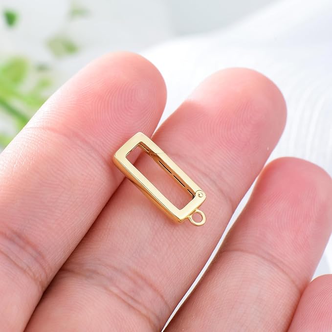 14K Gold Jewelry Clasp Necklace Extender Clasp Bracelet Extension Connector for DIY Necklace Bracelet Anklet Jewelry Making (Style 2)