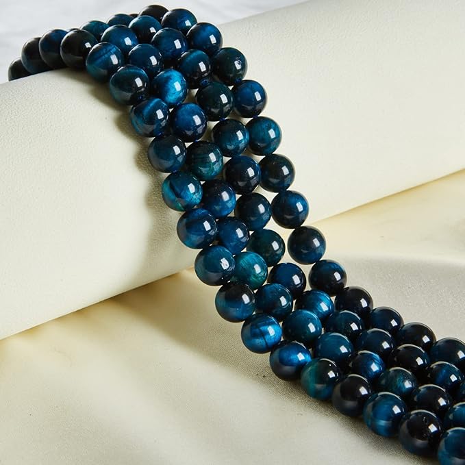 100pcs 6mm Aquamarine Tiger Eye Beads Natural Gemstone Beads Round Loose Beads for Jewelry Making