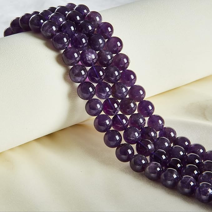 100pcs 8mm Amethyst Beads Natural Gemstone Beads Round Loose Beads for Jewelry Making