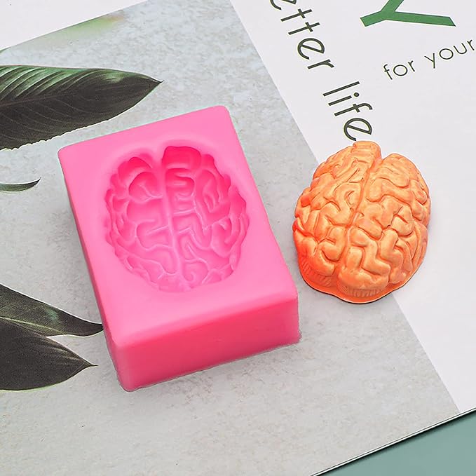 2 Pack Shape Silicone Molds - Brain, Heart, Animal, Candle, Resin, Clay & Cake Molds for Craft Supplies