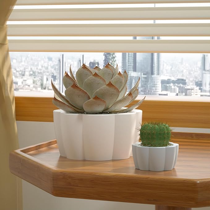 2 Pack Succulent Flower Pot Mold - Silicone Resin Casting Molds for Candle & Resin & Soap Craft Supplies