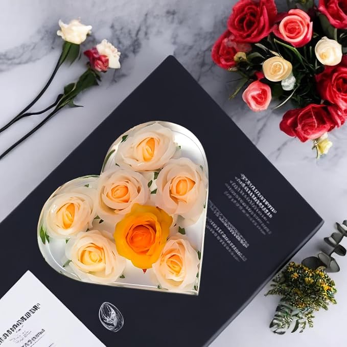 Resin Molds Silicone,Epoxy Resin Casting Craft Mold for Flower Preservation Bookends DIY Art (Heart)