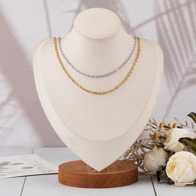 SMYHTGLIF 32.8 Feet Stainless Steel Chain for Jewelry Making 2 Rolls Gold and Silver Jewelry Making Chains Craft Chain Roll Oval Cable Bulk Chain Jewelry Supplies