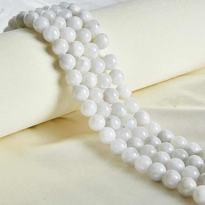 100pcs 8mm Moonstone Beads Natural Gemstone Beads Round Loose Beads for Jewelry Making