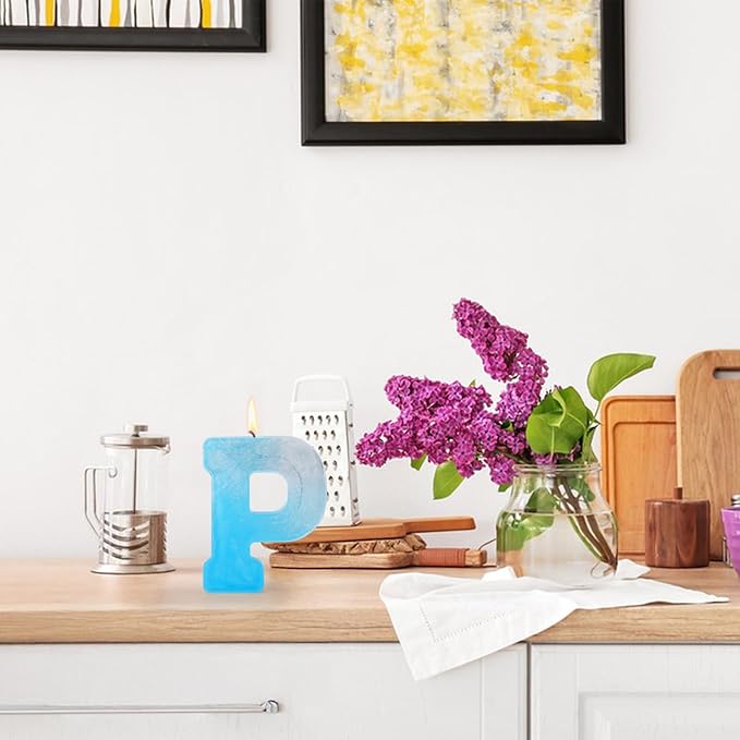 Gartful Resin Letter Molds for Casting, P Capital Alphabet Resin Silicone Molds for Epoxy, Thick 3D Silicone Letter Molds for Making Letters, Word Sign Art, DIY Crafts, Making Candle, Party Home Decor