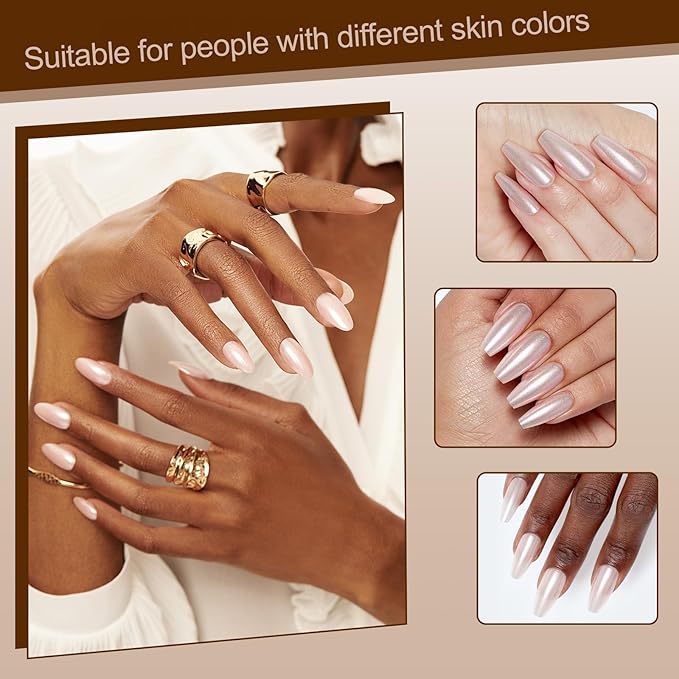 Artdone 2 Jars Chrome Nail Powder White and Gold Pearl,Iridescent Aurora Powder Metallic Mirror Effect Pigment Pearlescent Mermaid Pearl Glitter Dust Kit (White and Gold)