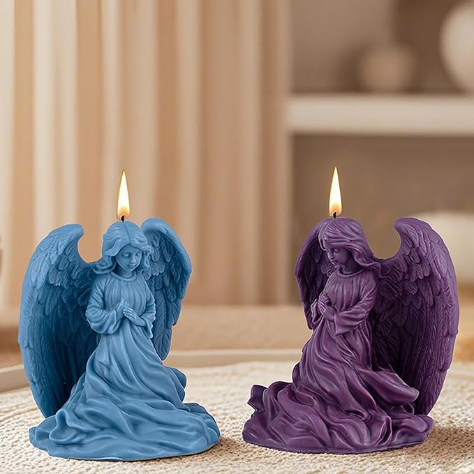 Large Wing Angel Maria Nativity Scene Silicone Wave Spiral Candle Mold - Silicone Resin Casting Molds for Candle & Resin & Soap Craft Supplies
