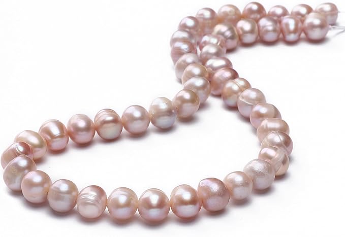 Natural Pearl Beads Potato 8-9mm Purple Freshwater Cultured Loose Gemstone Beads for DIY Jewelry Making 13.8''/Strand HQ