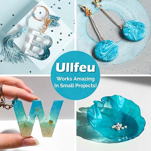ULLFEU UV Resin 400g Bulk No Odor Upgrade Clear UV Epoxy Resin Hard Fast Cure Resin Kit Jewelry Making Handmade DIY Craft Decoration Coating