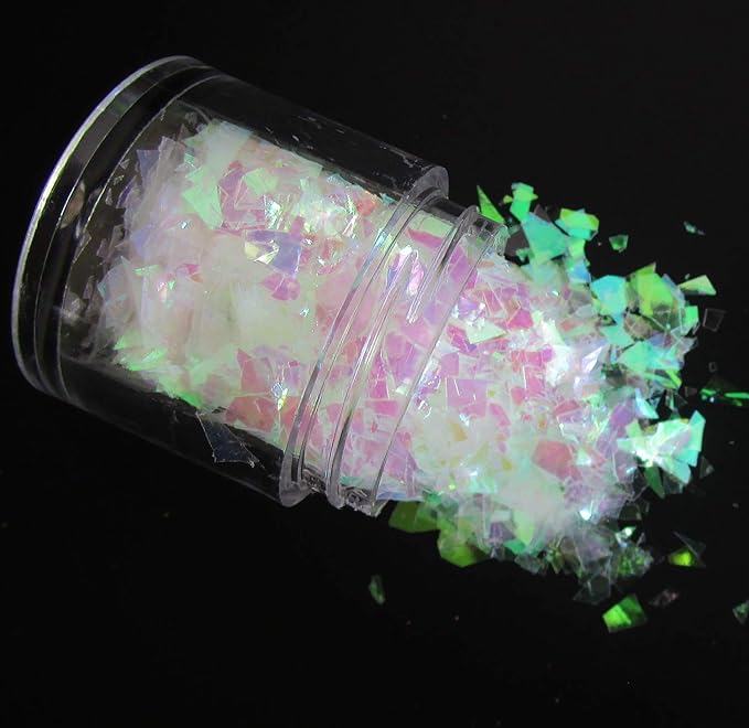 12 Colors Iridescent Chunky Glitter Flakes Kit Irregular Resin Epoxy Art Craft Paint Glitters Sparkles Accessories Festival Cosmetic Body Glitter Nail Sequins Stickers Decor (Irregular)